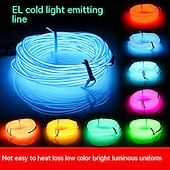 Χαμηλού Κόστους Πρωτότυπα-1m/2m/3m/5m led el wire φώτα σκηνής λαμπερή λωρίδα φωτός εύκαμπτη νέον για πάρτι Χριστουγέννων