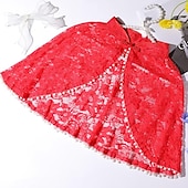abordables Velos de Boda-chales abrigo de mujer estilo flor elegante sin mangas encaje otoño boda envuelve con flor para boda primavera/otoño&amp;amp; verano