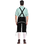 economico pantaloni di pelle-Birra Oktoberfest Costume Lederhosen Camicia Cappello alpino Bavarese Bavarese Tedesco Monaco di Baviera Prati Per uomo Panno in stile tradizionale Blusa Shorts Cappello