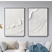 preiswerte Abstrakte Gemälde-Moderne Wandmalerei, schwer strukturiert, dick, 3D-abstrakt, weiß, Acrylgemälde, Leinwand, Bild, Kunst, handgemaltes Wandkunstwerk