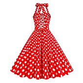 olcso Ruhák-Retró 1950-es Rockabilly A-Line ruha Swing ruha Pánt Pöttyös Női Álarcos mulatság Alkalmi / Napi Lánybúcsú Felnőttek Ruha Hazatérő ruhák Tavaszi nyár