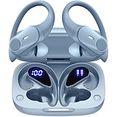 cheap TWS True Wireless Headphones-Wireless Earbuds Bluetooth Headphones 48hrs Play Back Sport Earphones with LED Display Over-Ear Buds with Earhooks Built-in Mic Headset for Workout