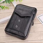 cheap Universal Phone Bags-Large Capacity Men&#039;s Leather Bag Wear Belt Waist Bag Mobile Phone Bag Men&#039;s Coin Purse Cigarette Bag