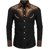 abordables Far West-Classique Rétro Vintage Blouse / Chemise Cowboy de l&#039;Ouest 3D Homme Mascarade Tenue Quotidienne Enterrement de Vie de Jeune Fille Adulte Chemise Toutes saisons