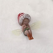 tanie rzeźby i posągi ogrodowe-Śpiące na zewnątrz mały leśny grzyb wróżka dekoracja z żywicy, mini ręcznie malowana ozdoba z żywicy do domowego biura ogrodowego