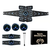 preiswerte Köpermassagegerät-EMS-Bauchmuskeltrainer, Bauch-Elektrostimulator, Elektrostimulation, USB-Ladegerät, Fitness-Heimtraining, Fitnessstudio, Muskelaufbau, Gürtel, Massagegerät