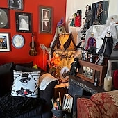 billige Halloween innendørs-halloween lampeskjerm deksel(20&quot;x 60&quot;) svart blondebånd edderkoppnett lampeskjermer deksel topper skjerf festlig fest innendørs dekor utstyr hjem dekor halloween fest rekvisita fest dekor ferie