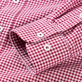 billiga oxfordskjortor för män-Herr Skjorta Button Down skjorta Icke-järnskjorta Oxford skjorta Pläd / Randig / Chevron Bröllop Kontor &amp; Karriär Svart Rubinrött Blå Långärmad Tröjkrage Alla årstider Kläder Mönster