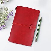 cheap Notebooks &amp; Planners-Classic Retro PU Leather Travel Notebook Personalized Journal Spiral Ring Binder Diary Notepad, Back to School Gift