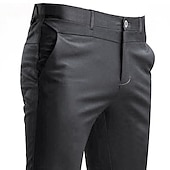 preiswerte Schlank-Herren Anzughosen Hose Hosen Hose Freizeithose Anzughose Tasche Einfarbig tragbar Draussen In voller Länge Hochzeit Heim Arbeit Modisch Strassenmode weiß grau Schwarz elastisch