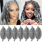 cheap Crochet Hair-Marley Hair 10 Inch 7 Packs Pre Separated Springy Afro Twist Hair Marley Twist Braiding Hair for Faux Locs Crochet Hair Pre Fluffed Spring Twist Hair Synthetic Hair Extensions