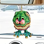 economico Ornamenti e pendenti per auto-Ciondolo per auto a forma di mostro a grande bocca 2PCS modello di bambola piatta in acrilico statua di topo pazzo Rat Fink alla guida accessori per auto Halloween decorazioni per casa