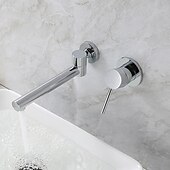 cheap Wall Mount-Concealed Wall Mount Bathroom Faucet Sink Mixer Basin Taps, Rotatable Washroom Vessel Single Handle Tap with Cold and Hot Hose