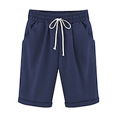 voordelige Bermuda-shorts-Dames Broeken Basic Casual Heldere kleur Huis Dagelijks Licht Blauw Grasgroen Meer groen Zwart Wit Zomer