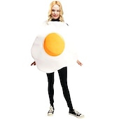 levne halloweenské kostýmy pro páry-páry vejce slanina proužek legrační kostýmy halloween skupina páry kostýmy pánský film pro ženy cosplay cosplay kostýmy legrační kostým žlutý červený trikot / onesie halloween karnevalová maškaráda