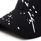 billiga Baseballkeps herr-Herr Basebollkeps Svart Vit Polyester Resor Strandstil Utomhus Semester Graffiti Justerbara Mode