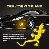 preiswerte Autoaufkleber-2 Stück Auto reflektierende Aufkleber Sicherheitswarnmarkierung Autos Auto Außenzubehör Nachtfahrwarnung Gecko Streifen Lichtreflektor
