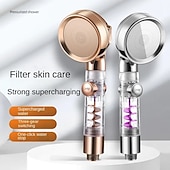 tanie Baterie prysznicowe-Beauty Skin trzybiegowy turbo pręt doładowany prysznic głowica prysznicowa wanna z hydromasażem zestaw węży do kąpieli podgrzewacz wody głowica prysznicowa prysznic