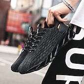 billiga Herrsneakers-röda ventilerande löparsneakers för män med bladsula - lätta och bekväma för sport och fitness