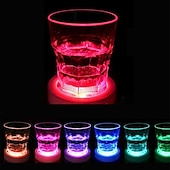 cheap Novelties-1/2/5pcs LED Coaster Flashing Creative Luminous Bottle LED Light Cup Sticker Mat Bar Club Party Supply Coaster Decor