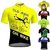 economico Maglie da uomo-Per uomo Maglia da Ciclismo Grafico Divertente VECCHIO IN BICICLETTA Manica Corta Bicicletta Maglia Top con 3 tasche posteriori Mountain Bike MTB Ciclismo su strada Asciugatura Rapida Strisce