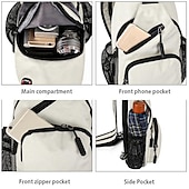 olcso Könyvtáskák-1db crossbody hátizsák mellkas táska fülhallgató lyukkal utazó hátizsák többfunkciós hátizsák hátsó iskolatáska