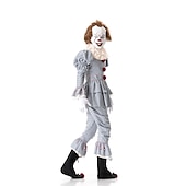 preiswerte Klassischer Horror-Es Burleske Clown Pennywise Cosplay Kostüm Partykostüm Erwachsene Herren Damen Austattungen Gruseliges Kostüm Leistung Party Halloween Karneval Maskerade Einfache Halloween-Kostüme