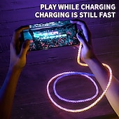 olcso Mobiltelefon-kábelek-1 csomag USB C kábel Villámkábel 100 W 3,3 láb USB A - USB C USB A a Lightninghez USB A - micro B 6 A Gyorstöltés Tartós 360° forgás Kompatibilitás Macbook iPad Samsung Mobiltelefon tartozék