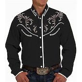 abordables Far West-Classique Rétro Vintage Blouse / Chemise Cowboy de l&#039;Ouest 3D Homme Mascarade Tenue Quotidienne Enterrement de Vie de Jeune Fille Adulte Chemise Toutes saisons