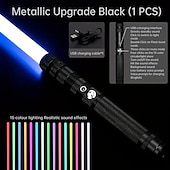 cheap Light Up Toys-Light Up Toys Metal Hilt 3 Sound Modes Rechargeable Force FX Heavy Dueling Light Toys Set Cosplay Children Adults for Hallown for Christmas Gifts