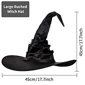 preiswerte Zubehör-Hexe Zauberer Walpurgisnacht Hut Kinder Erwachsene Herren Damen Unisex Klassisch &amp; Zeitlos Cosplay-Kostüm Party Halloween Maskerade Maskerade Karneval Einfaches Karnevalskostüm