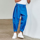 billiga lediga byxor-Herr Långbyxor Byxor Avsmalnande morotsbyxor Beskurna byxor Casual byxor Snörning Elastisk midja Originell Ensfärgat Komfort Utomhus Ankellång Ledigt Dagligen Streetwear Streetwear Ledig / Sportig