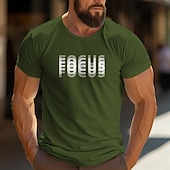 billiga Mäns grafiska t -shirt-Herr 3D Print Bokstav Grafiska tryck T-shirt Grafiska utslagsplatser 100 % bomull Kortärmad Grafisk Skjorta Svart Vit Vin Bekväm t-shirt Utomhus Gata Modedesignerkläder