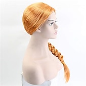 economico Parrucche di Coppia-Parrucca da donna Shrek Princess Fiona The Monster Finona Gioco di ruolo Parrucca arancione con capelli intrecciati Parrucche di Halloween