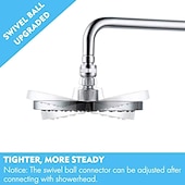 cheap Rain Shower-Shower Head Swivel Ball Adapter, Brass Chrome Ball Joint Shower Arm Head Angle Adjustable Swivel, Bathroom Shower Accessories, Shower Head Adapter