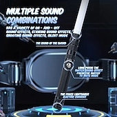 cheap Light Up Toys-Light Up Toys Metal Hilt 3 Sound Modes Rechargeable Force FX Heavy Dueling Light Toys Set Cosplay Children Adults for Hallown for Christmas Gifts
