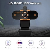 cheap Indoor IP Network Cameras-Full 1080P Autofocus HD Webcam Web USB Camera Microphone for PC Desktop Laptop
