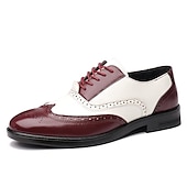 tanie Formalny-męskie czarno-białe buty typu oxford brogsy z zapięciem na rzepy – dwukolorowe, sznurowane buty wizytowe w stylu vintage na formalne okazje i w stylu retro