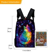cheap Kids &amp; Teen Backpacks-Animal Backpack Kids Colorful Cat Print Oxford Fabric Backpack for School and Travel - Stylish and Durable, Perfect for Students, Back to School