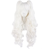 cheap Party Wigs-Wavy Blonde Ponytail Wig for Jean Cosplay Game Princess Golden Anime Hair Wigs with Pigtails Bangs Halloween Wigs