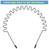 billiga Hårstylingstillbehör-1st metall hårband för män pannband kvinnor hårband män unisex svart vågiga våren utomhussport pannband för mäns hårband bågeklämmor kvinnor tillbehör enkel elastisk halkfri pannband huvudbonader