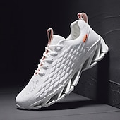 billiga Herrsneakers-röda ventilerande löparsneakers för män med bladsula - lätta och bekväma för sport och fitness