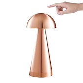 preiswerte Tischlampen-LED-Pilz-Tischlampe, Touch-Dimmung, dreifarbig, Retro-Schlafzimmer, Nachttisch, Desktop, USB, wiederaufladbar, Nachtlicht, Leselampen für Hotel, Restaurant, Bar, Schlafzimmerlampe