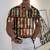 ieftine Polo imprimat pentru bărbați-oktoberfest polo cu fermoar pentru bărbați tricou polo cămașă de golf imprimeuri grafice bere turndown negru în aer liber strada mâneci scurte fermoar imprimeu îmbrăcăminte îmbrăcăminte designer de