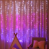 cheap USB String Lights-LED  Curtain String Lights 3x3M-300 LED 8 Modes USB with Remote 9 Colors for Home Room Bedroom Wedding Party Christmas Window Wall DecorationsRoom Decor
