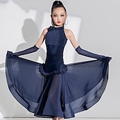 olcso Latin tánc ruházat-Latin tánc Gyermek táncruhák Latin salsa tánc Szoknyák Tiszta Szín Lány Teljesítmény Edzés Ujjatlan Természetes Spandex