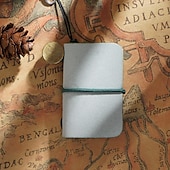 levne Notebooky a plánovače-Kůže zápisník Jednoduchý A7 2.9×4.1 palce Retro Kůže SoftCover Přenosná 64 stránky zápisník pro Cestovatelské Student