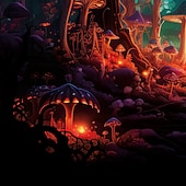 זול שטיחי קיר של Blacklight-trippy magic mushroom blacklight שטיח שטיח uv reactive glow party neon misty mushroom פסיכדלי תלוי שטיח קיר אמנות קיר ציור קיר לחדר שינה בסלון