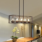 رخيصةأون تصميم الفانوس-ثريا مستطيلة للمزرعة بتصميم بطانة 5-Light لتركيبات إضاءة غرفة الطعام فوق الطاولة Verona 5-Light تركيبات إضاءة ثريا خطية حديثة أضواء جزيرة لإضاءة المطبخ 110-265 فولت