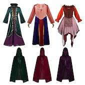 preiswerte Damenkostüme-Hokuspokus Hexe Winifred Kleid Umhang Maskerade Cosplay Kostümparty Film Cosplay for Damen Erwachsene Maskerade
